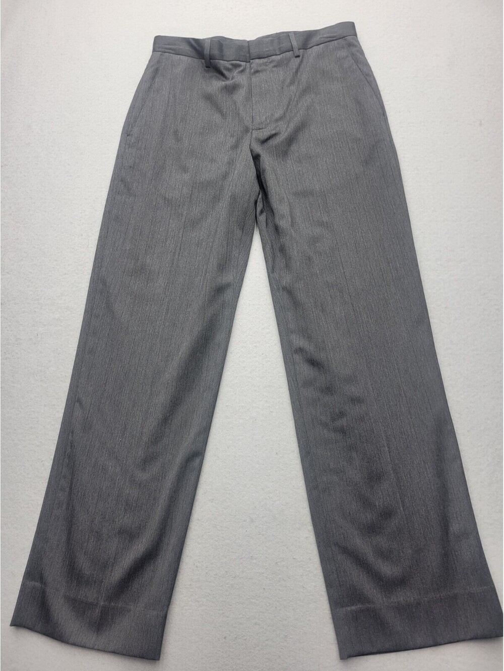 Attnetion Men's Pants 34x32 Dark Gray Dress Herringbone Polyester Indonesia